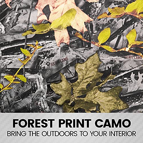 Bdk Camo Car Seat Covers Full Set With Camo Car Floor Mats – Complete Interior Protection Set, Realistic Green Forest Camouflage Pattern, Camoflauge Interior Accessories For Auto Truck Van & Suv #TOP4