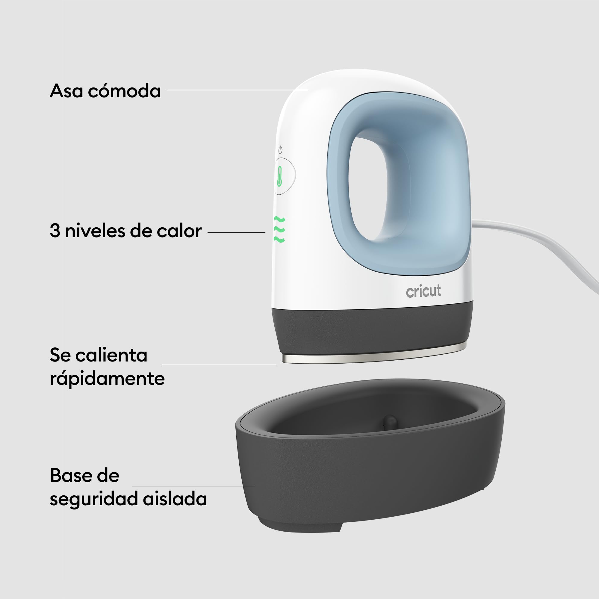 Cricut EasyPress Mini | Prensa térmica compacta para vinilo termoadhesivo (HTV), Infusible Ink y productos de sublimación | Azul Zen