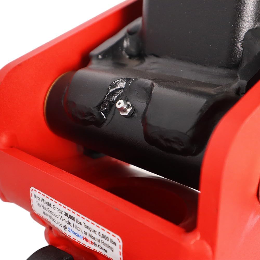 Shocker 30K Gooseneck Surge Air Hitch with King Pin, Square 4" & 3-15/16" Stem