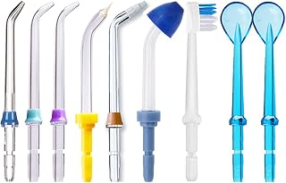 9 Pcs Replacement Tips for Waterpik Water Flosser, Oral Irrigator Nozzle Set, Includes Classic Tips, Periodontal Pocket Tips, Orthodontic Tip (#B)
