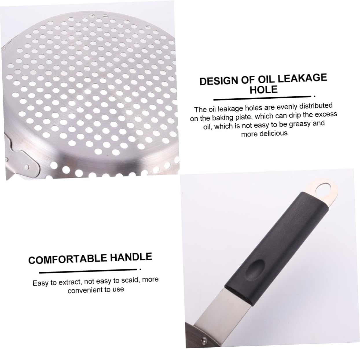 Cabilock Non Stick Stainless Steel Bbq Roasting Pan Lightweight Outdoor Grill Plate with Oil Drain for Portable Burners Practical Fry Pan for Healthy Grilling and Roasting Meat