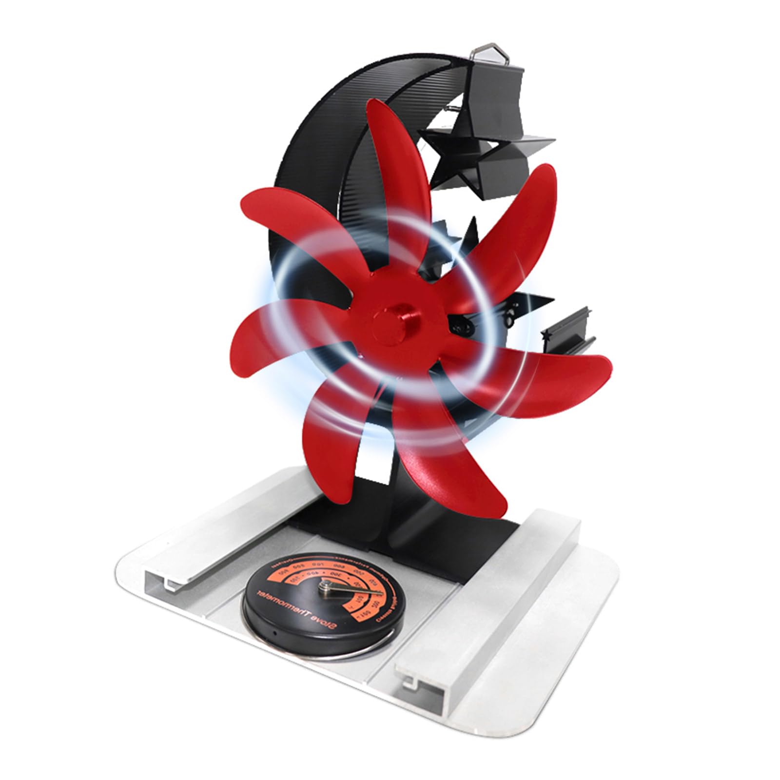 Ventilador de estufa de leña, no eléctrico, 7 asas, termoeléctrico, funcionamiento silencioso para estufa de leña, soplador de leña, no eléctrico