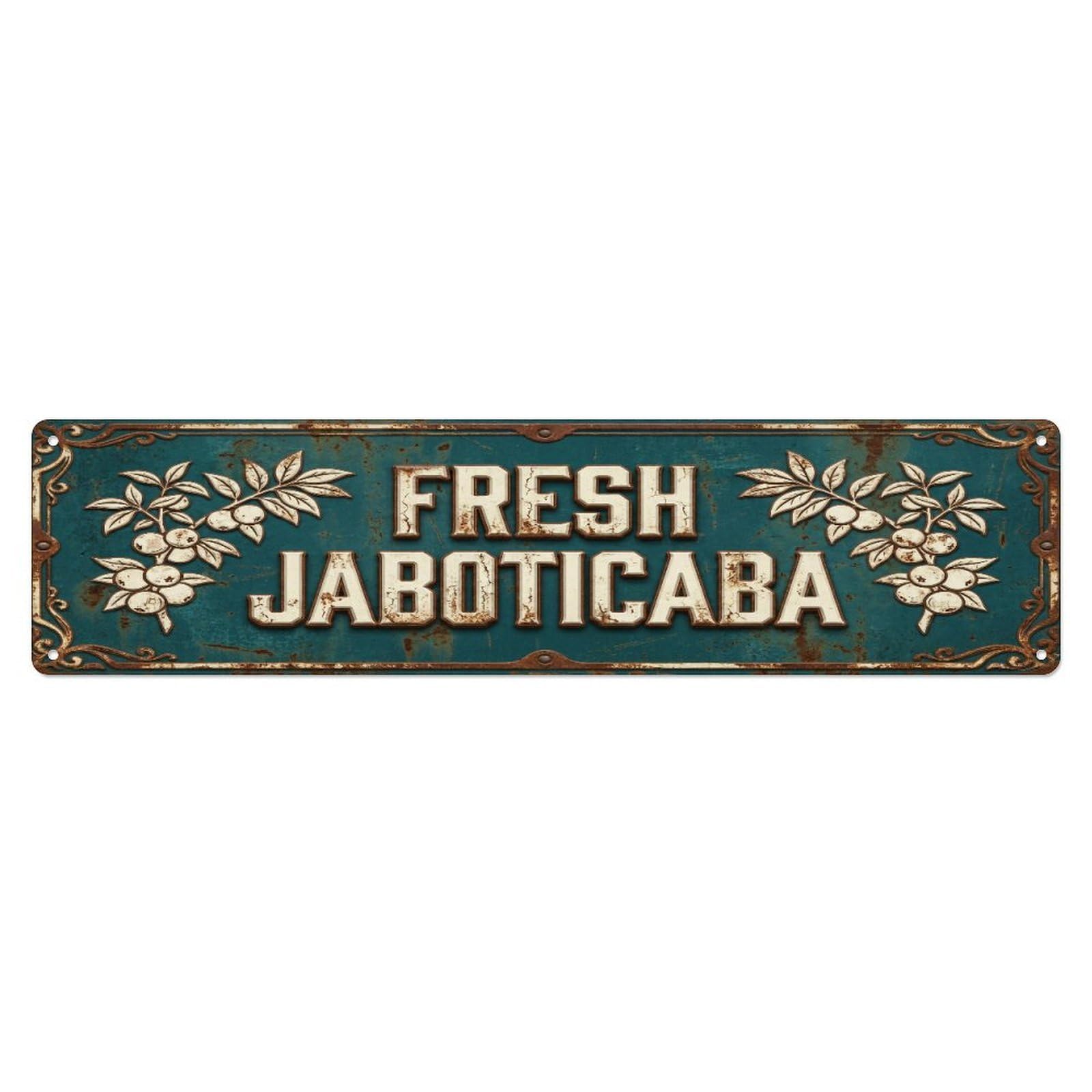 Metal Tin Sign FRESH JABOTICABA Vintage Fruit Rustic Farmhouse