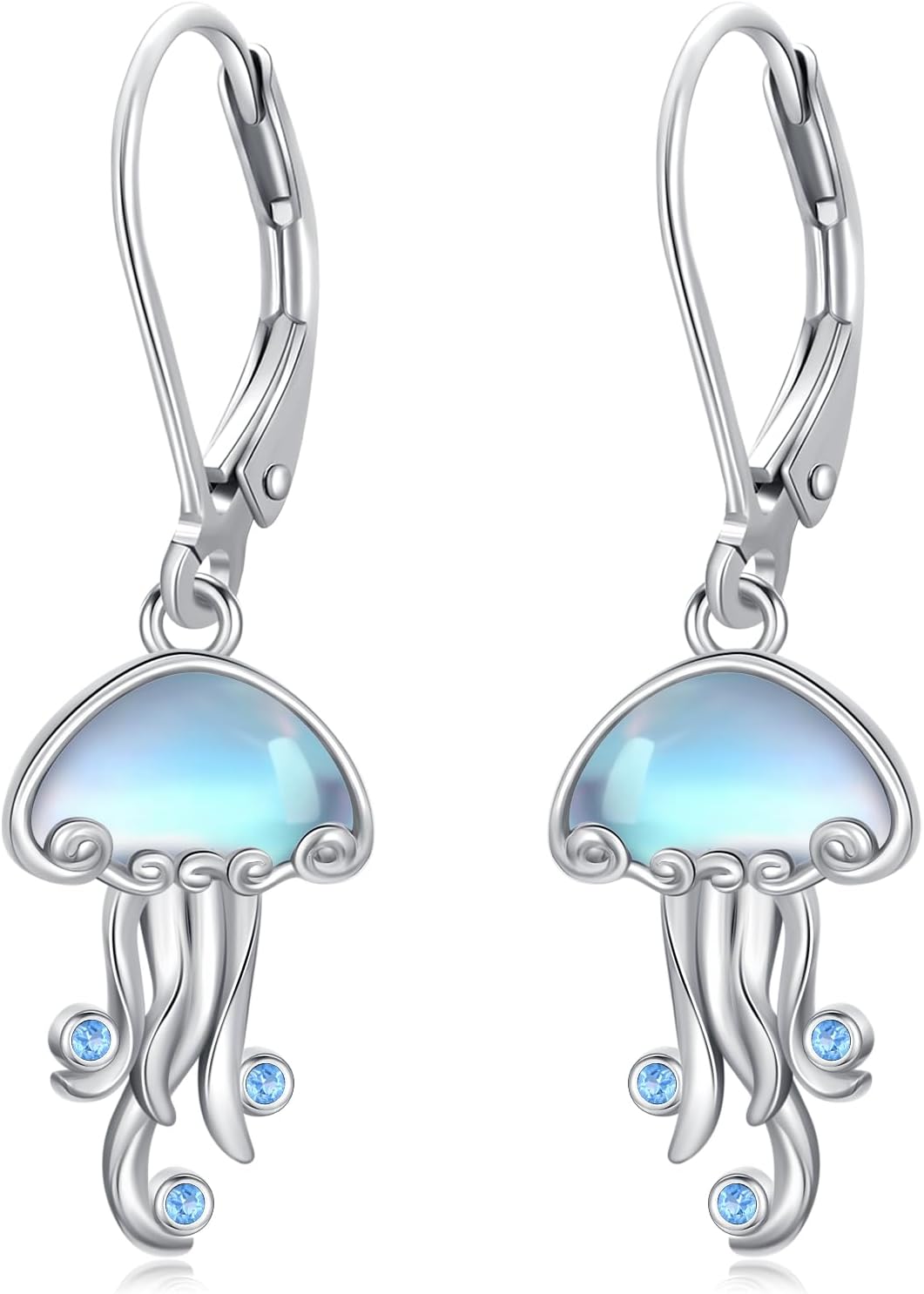 Dorunmo Animal Earrings Moonstone Earrings 925 Sterling Silver Leverback Birthday Cute Animal Jewelry Gifts for Women Friends