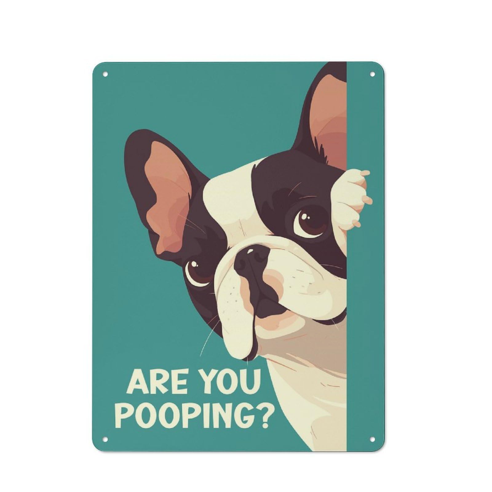 Junmoney Funny French Bulldog Tin Wall Plaque 40X30cm With For Man Cave Or Games Room, A New Home Present For Leisure-Room Decor Enthusiasts