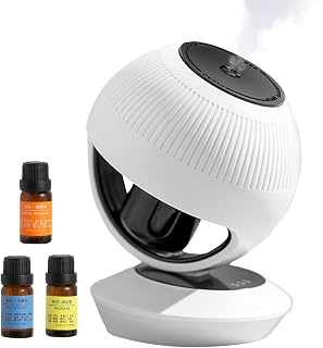 Difusor Ambiental Para Coche - Humidificador Para Dormitorio y Escritorio - Difusor Ambiental Decorativo Para Vehículo Con Forma De Bola Blanca Pequeña Y Función De Perfume