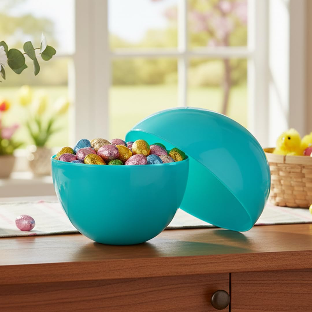 Eurowrap Œuf de Pâques géant rechargeable en plastique bleu extra large 35,6 cm – Œuf de Pâques géant à remplir pour la chasse, les cadeaux, les jouets et les friandises