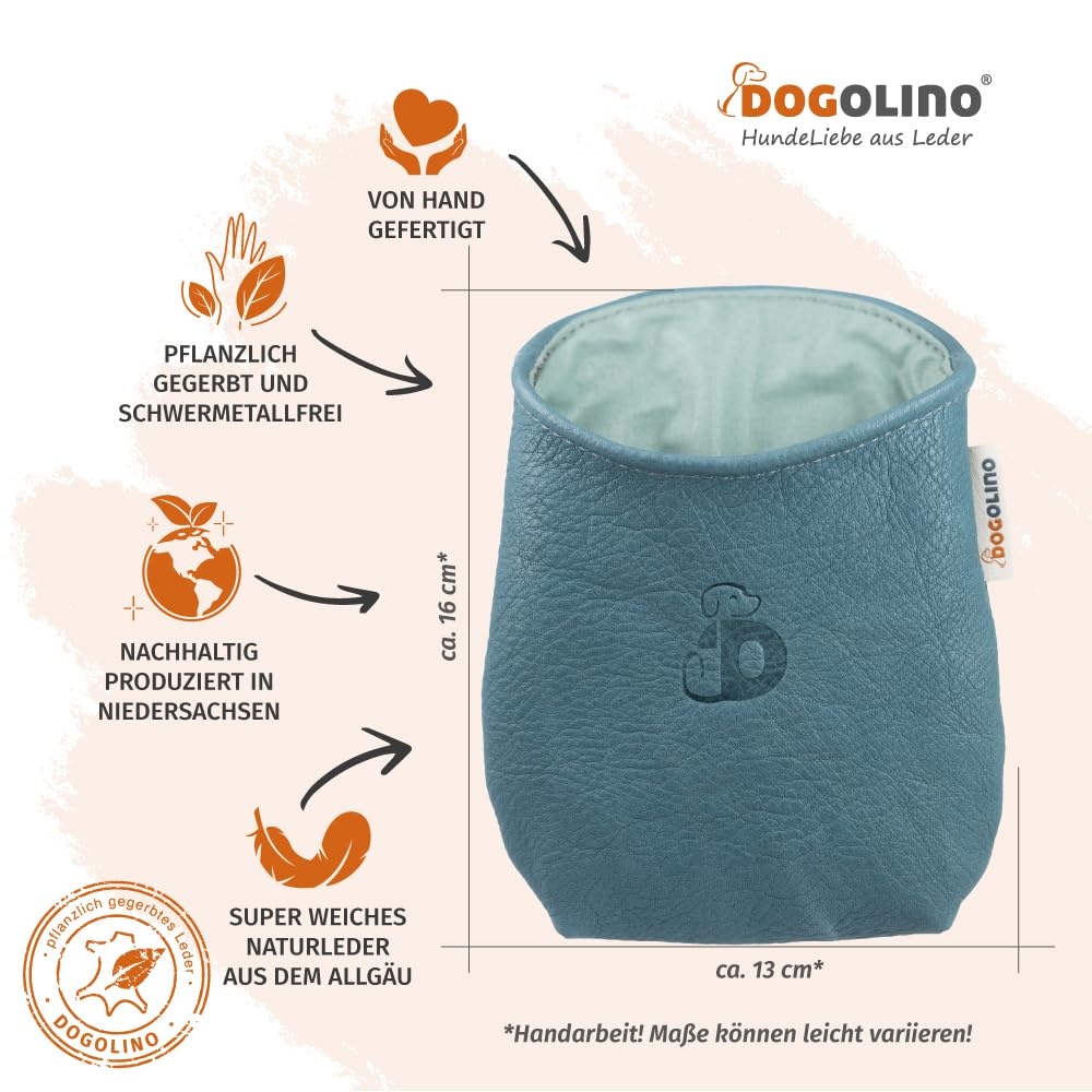 Pantolinos Dogolino® Leather Treat Bag for Dogs - Treat Bag - Treat Bag with Waste Bag Dispenser (Light Blue, Basic) - Image 3