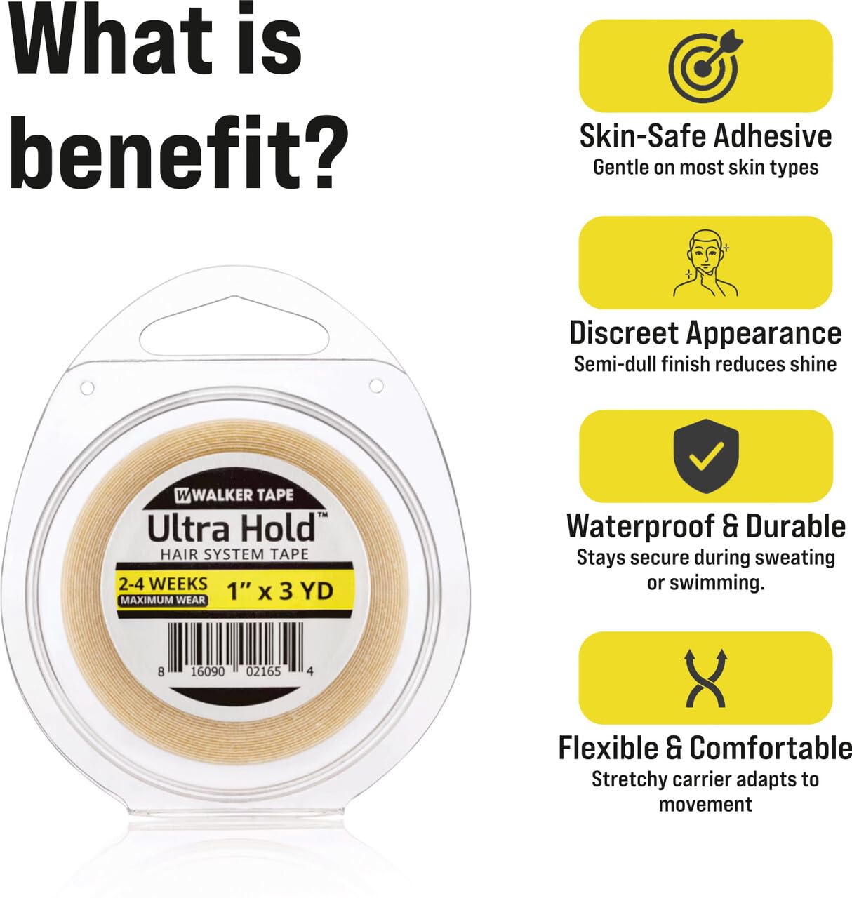 Walker Tape Ultra Hold™ Hair System Tape, 2-4 Weeks Maximum Wear, 1" x 3 YD 1