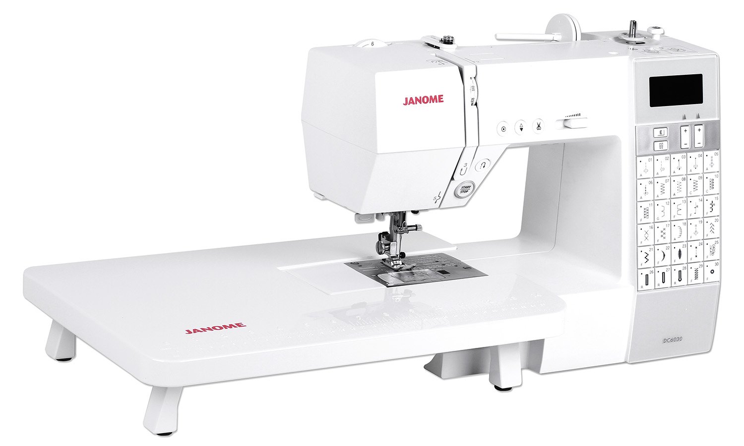 Janome DC 6030 - Máquina de coser (Máquina de coser automática, Blanco, Costura, 5 mm, Eléctrico, 6,8 kg)