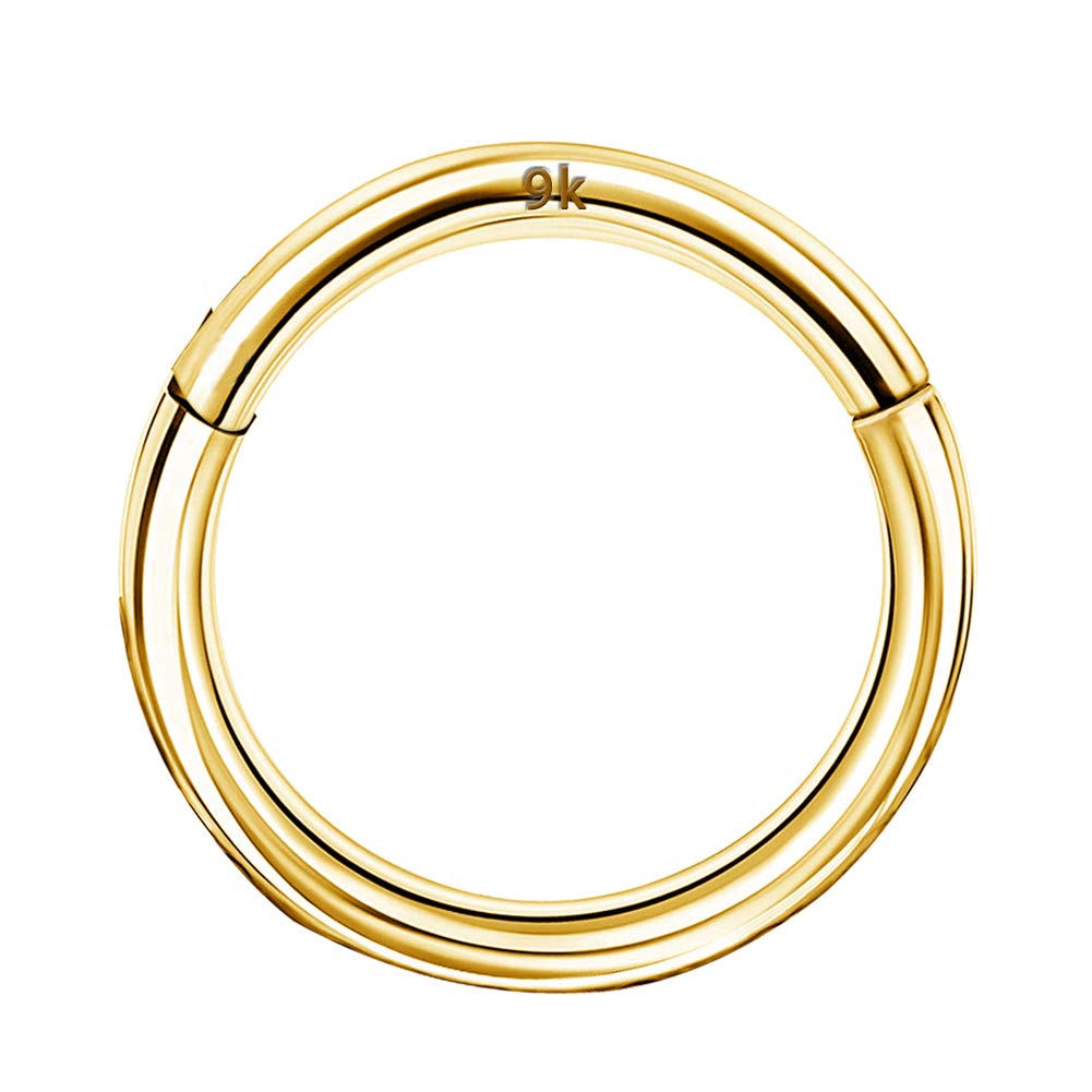 OUFER Body Piercing Helix Creolen Ohrring Ring Piercing Schmuck 16G 9K gold Scharnier Clicker Segmentring Lippe Septum Daith Tragus Conch Piercing Knorpel Ohrring