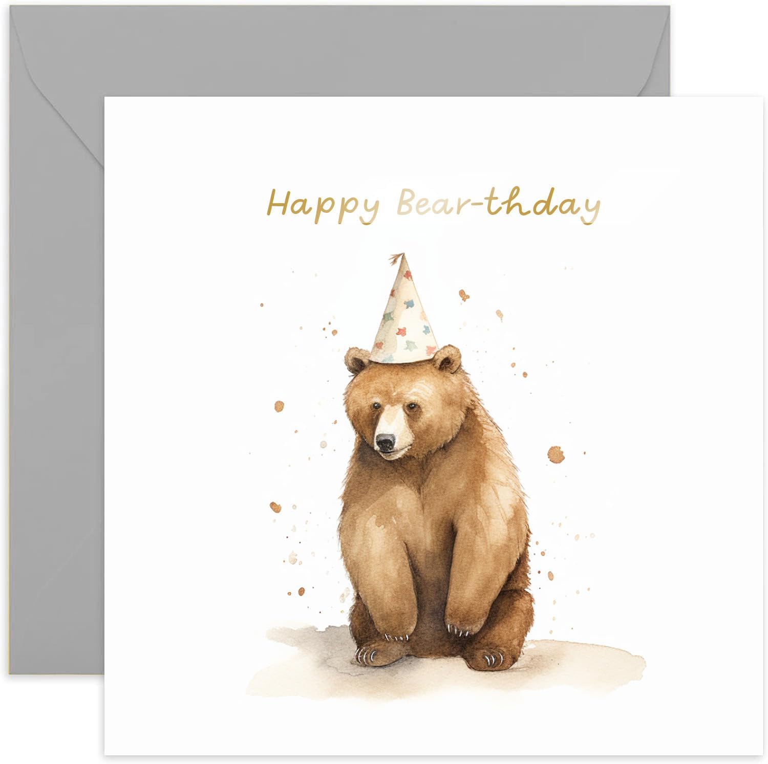 Old English Co. Age Is Irrelephant Birthday Card For Her - Funny Elephant Party Hat Birthday