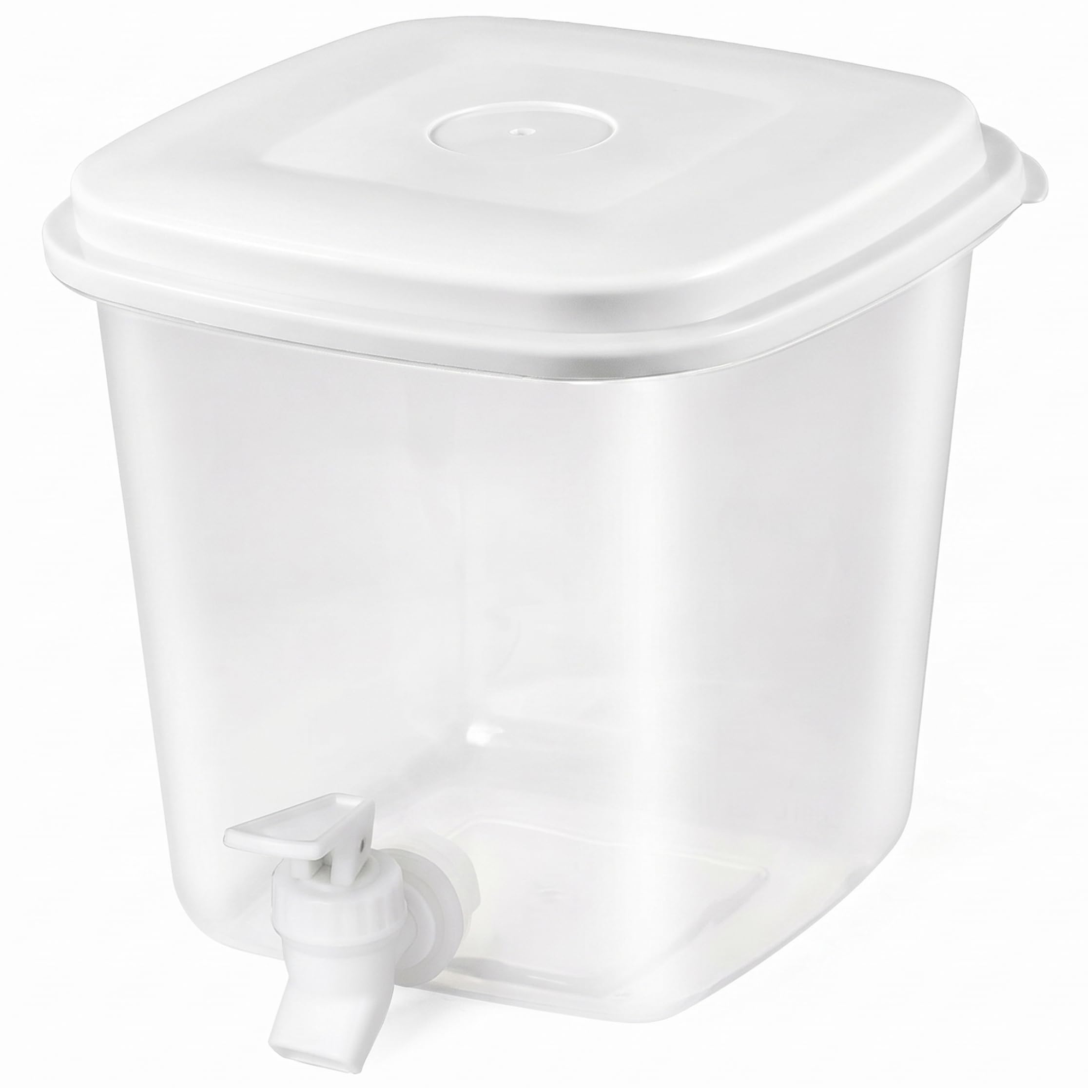 Gemuseeee 3.5L Square Transparent Plastic Drink Dispenser with Spout Sealed Beverage Jug with Lid for Fridge Kitchen