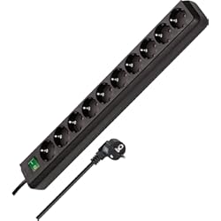 Mejor Regleta Inteligente Brennenstuhl Eco-Line regleta de Enchufes con 10 tomas de corriente (interruptor, protección infantil), Negro, 3 m