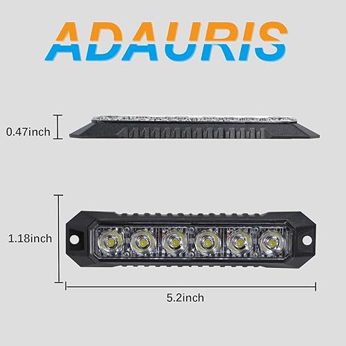 Miniatura 6 de 6 luces estroboscópicas LED para camiones, luces de emergencia para vehículos, luces intermitentes ámbar, para vehículos, 12 V -24 V, súper