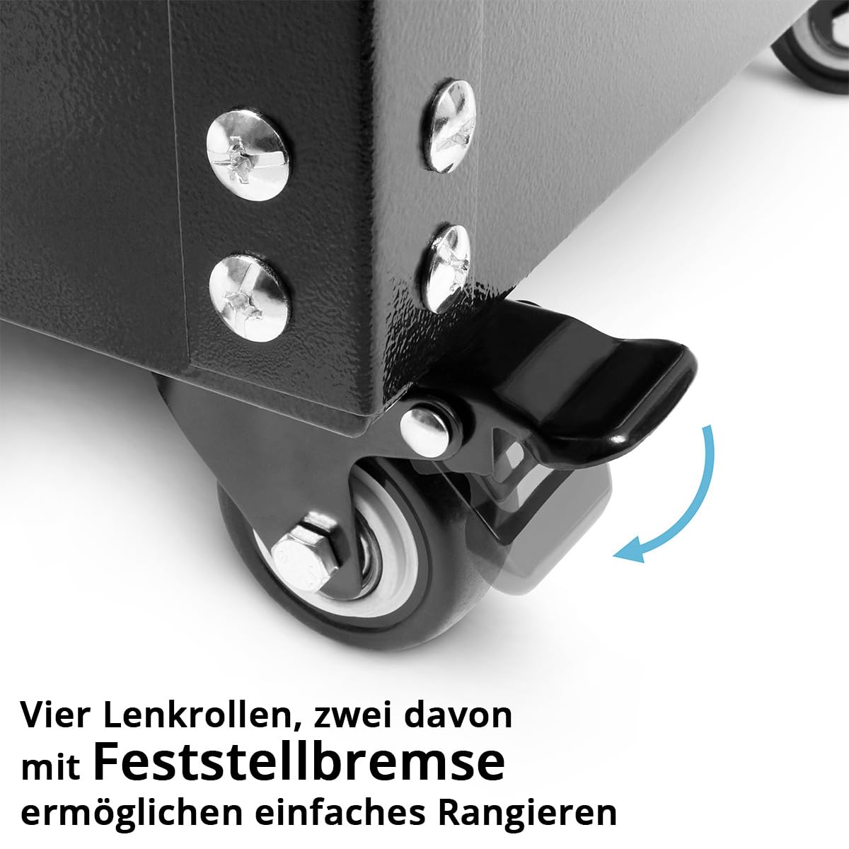 STAHLWERK Werkzeugwagen ST-730 Werkstattwagen, Etagenwagen mit 3 Ladeflächen, Rollwagen, Transportwagen, Montagewagen, Plattformwagen