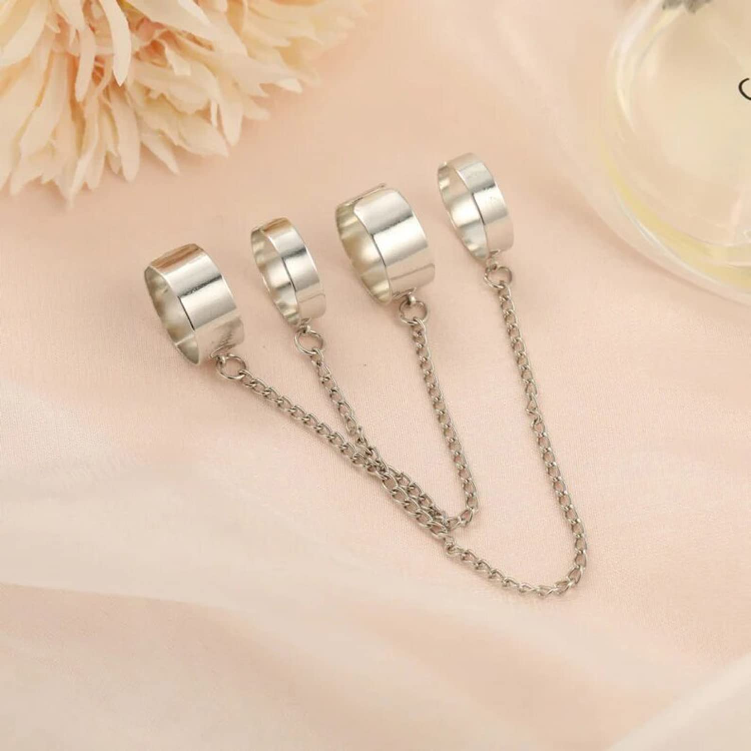 Gold-Toned Chain Rings Set