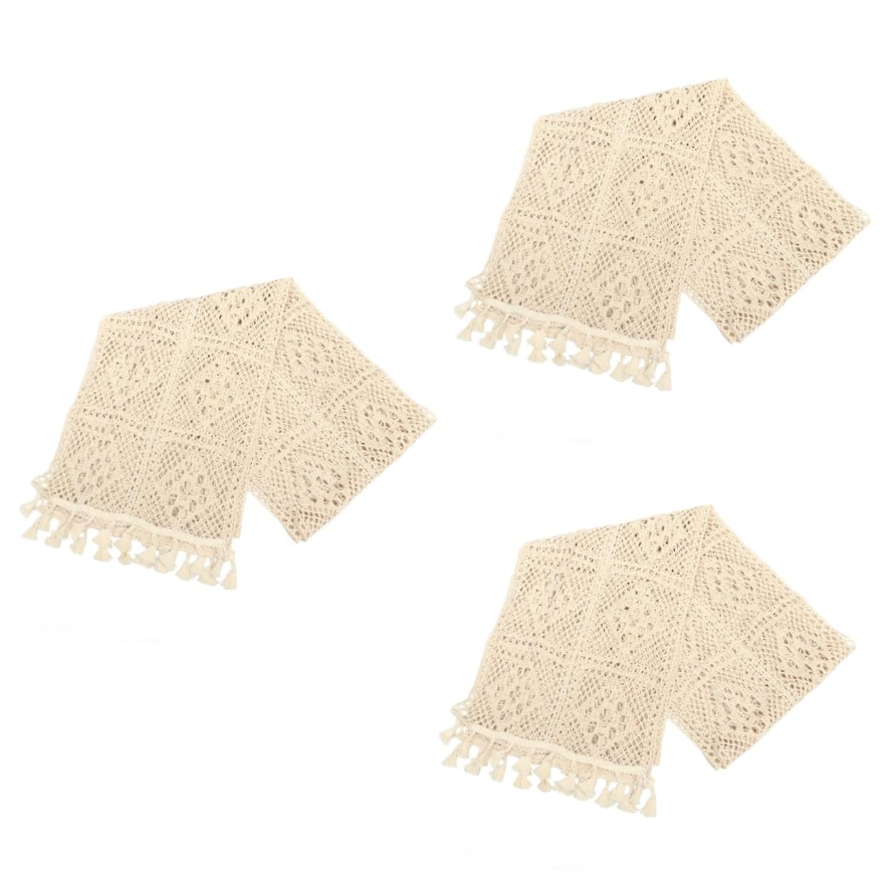 Amosfun 3st Tischläufer Schwarze Tischdecke Tischtuch Aus Makramee Schwarze Hochzeitsdeko Geflochtene Tischsets Tischdeko Hochzeitsdekoration Vintage- Hochzeitstisch Weiß