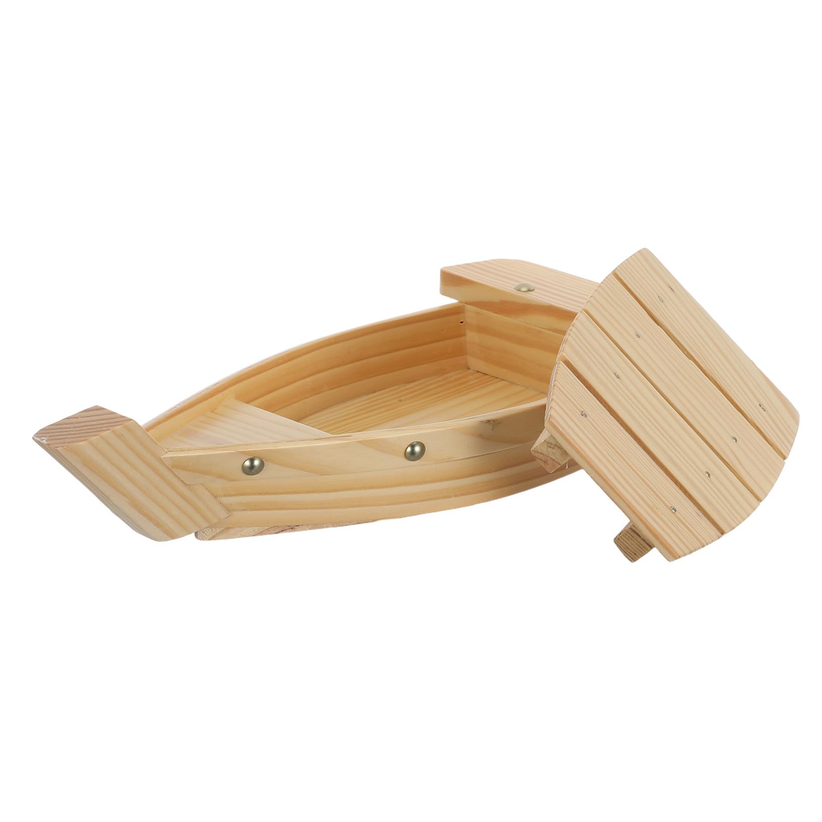 Plateau à sushis en bois bateau 33x15x6 cm Alasum et plat de service japonais naturel