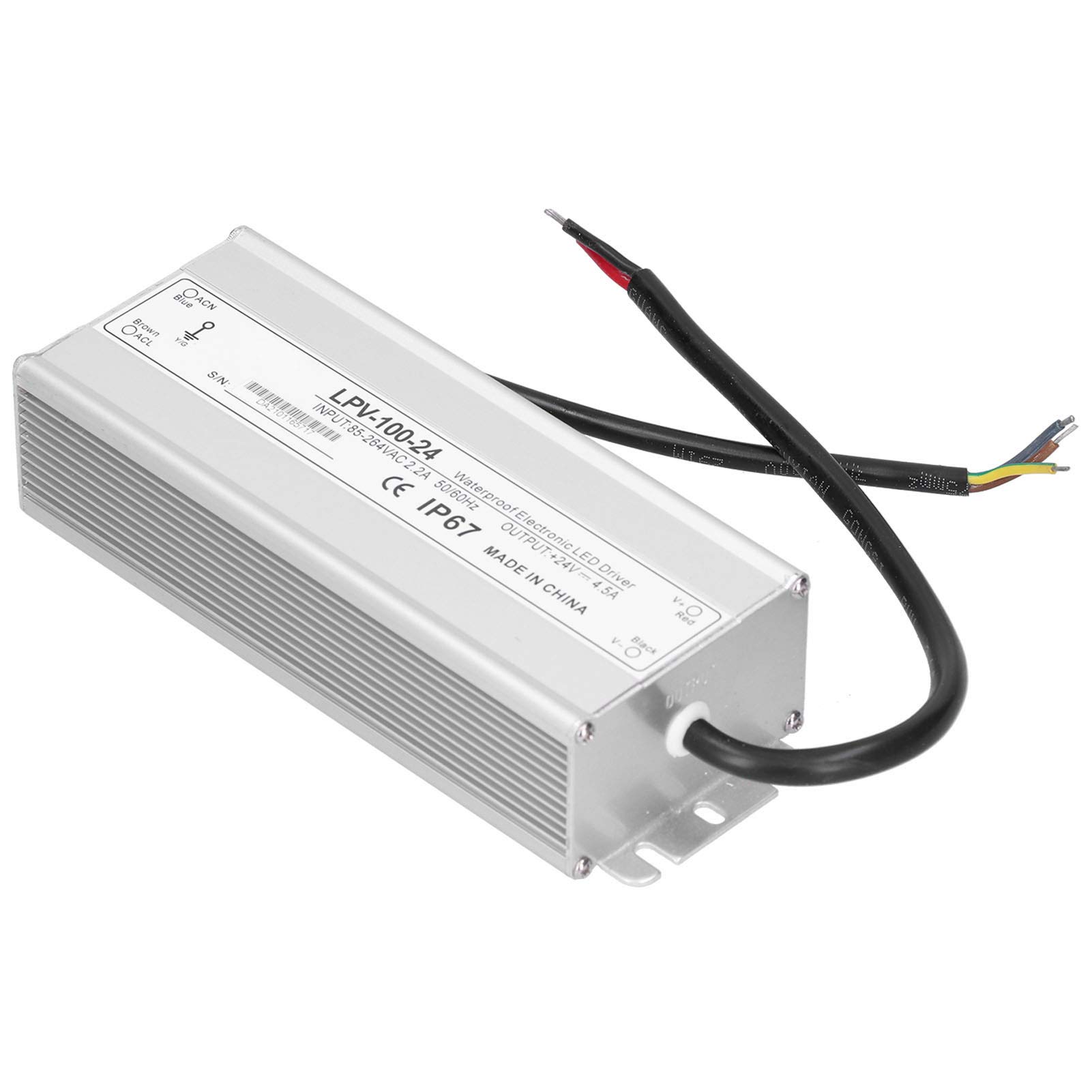 Alimentatore LED da 100 W 24 V CC IP67 impermeabile Alimentatore switching a uscita singola LPV-100-24 per strisce luminose a LED, luci esterne