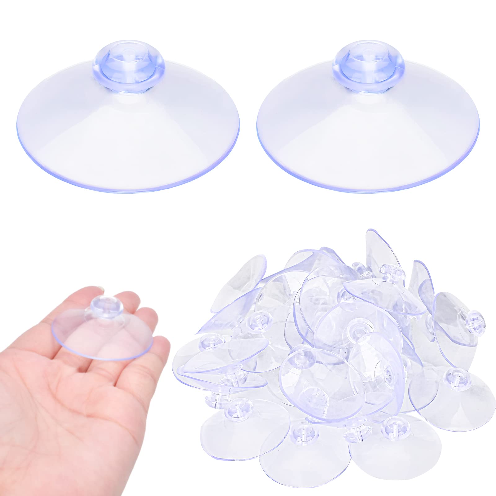 Sankoly30 Packs Suction Cups Without Hook 1.8 Inches Suction Cups for Glass Table Tops Transparent Sucker Pad for Glass Home Organization Decoration