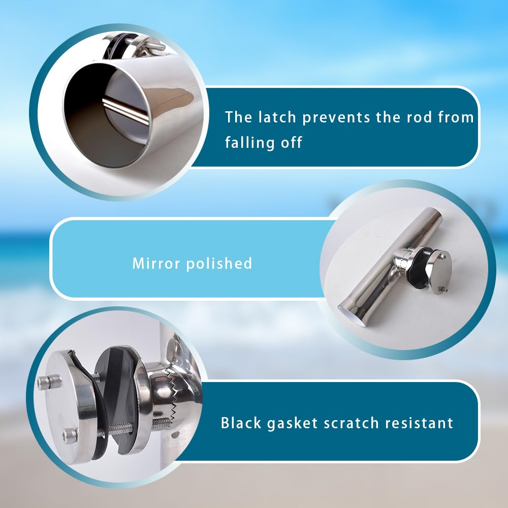 Amazon.co.jp: mojiate ステンレススチール製釣り竿ホルダー チューブ