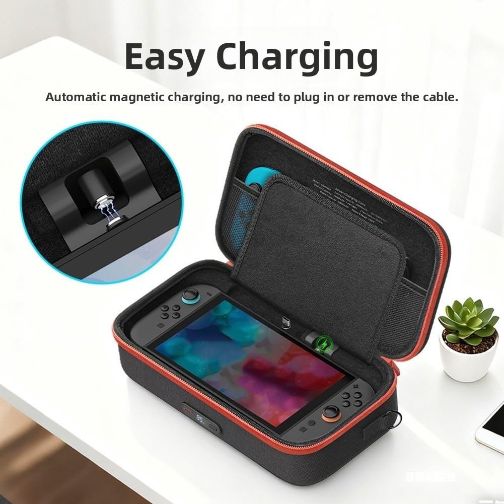 Custodia per il trasporto, borsa portaoggetti da 20.000 mAh per Switch 2, ricarica wireless, ricarica rapida da 30 W, display digitale, viaggio per COMPAGNO