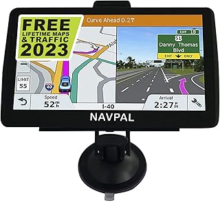 NAVPAL BLUETOOTH SAT NAV (7 INCH) UK EUROPE EDITION MAPS 2023 (FREE Lifetime Updates) GPS Navigation for Car Truck Motorhome Caravan, Speed Cam, Postcodes, Lane Guidance, AI Real Voice (BRITISH BRAND)