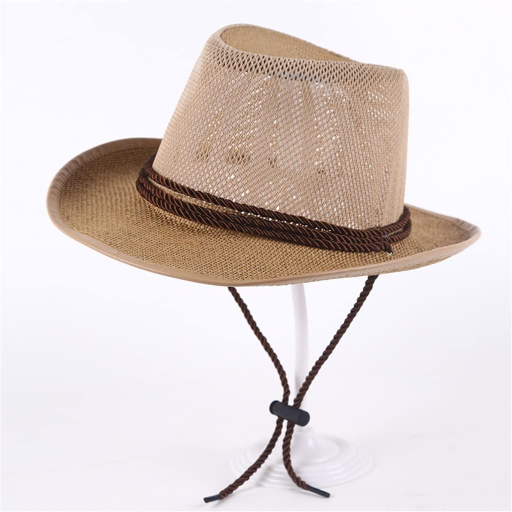 Cappello da Cowboy Occidentale da Uomo in Rete Traspirante Cappello da Esterno per Uomo Cappello Estivo da Spiaggia al Mare da Campeggio Cappello da Sole da Uomo (Color : 3-pack, Size : 56 * 58cm) (3