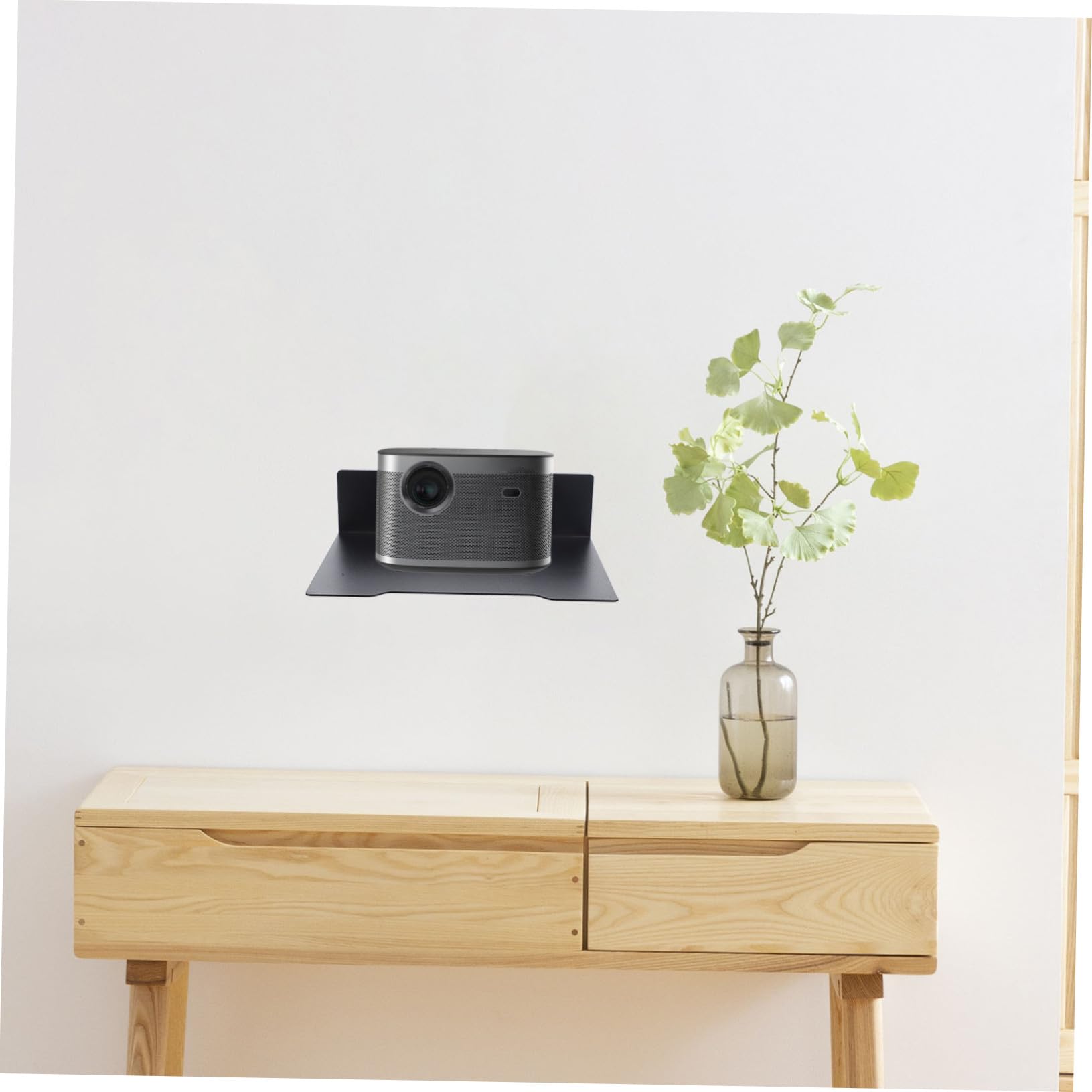 Homoyoyo Supporto da Parete Robusto in Acciaio al Carbonio Nero Capacità di Carico Elevata per Telecamera e Proiettore, Design Montaggio a Muro