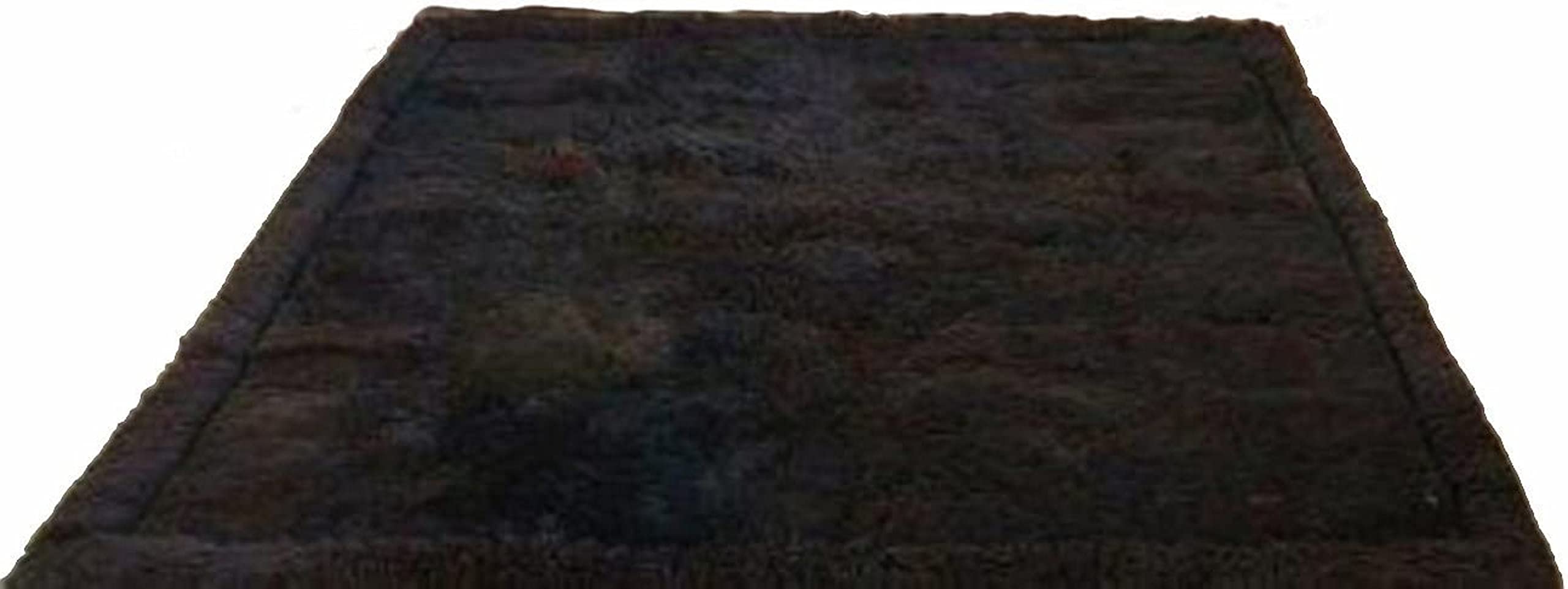 Tapis péruvien noir en pur Babyalpaga 90x60 cm de haute qualité