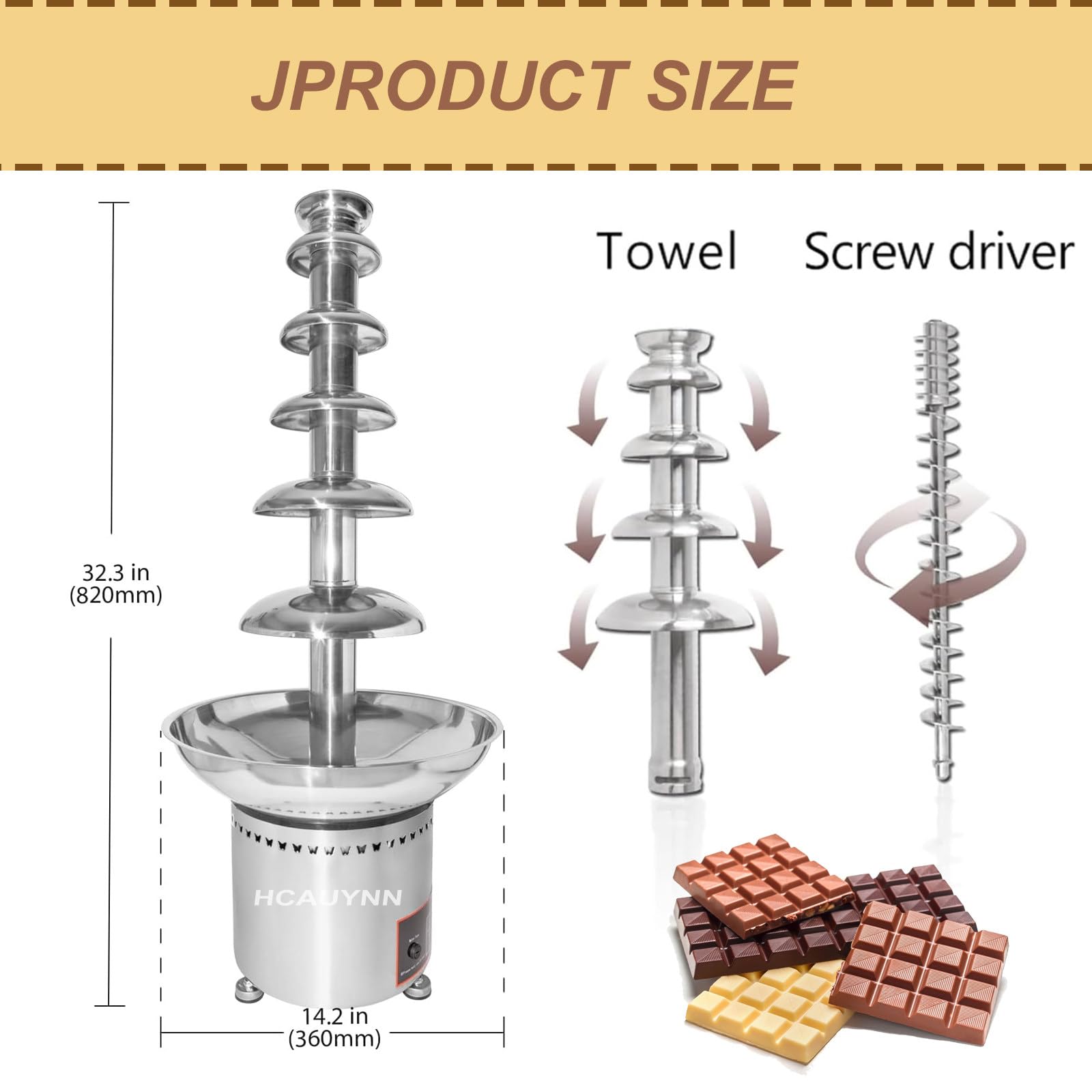Macchina Professionale Per La Fusione Del Cioccolato, Capacità Massima 8 Kg, Riscaldamento Senza Acqua, Controllo Della Temperatura Regolabile, Per Feste,6tiers-220V