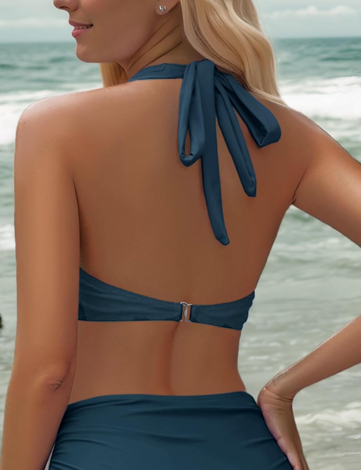 Zilcremo Bikini Tops for Women Twist Front Bikini Top Push Up Padded 2025 Halter Bathing Suit Tops Only - Image 3