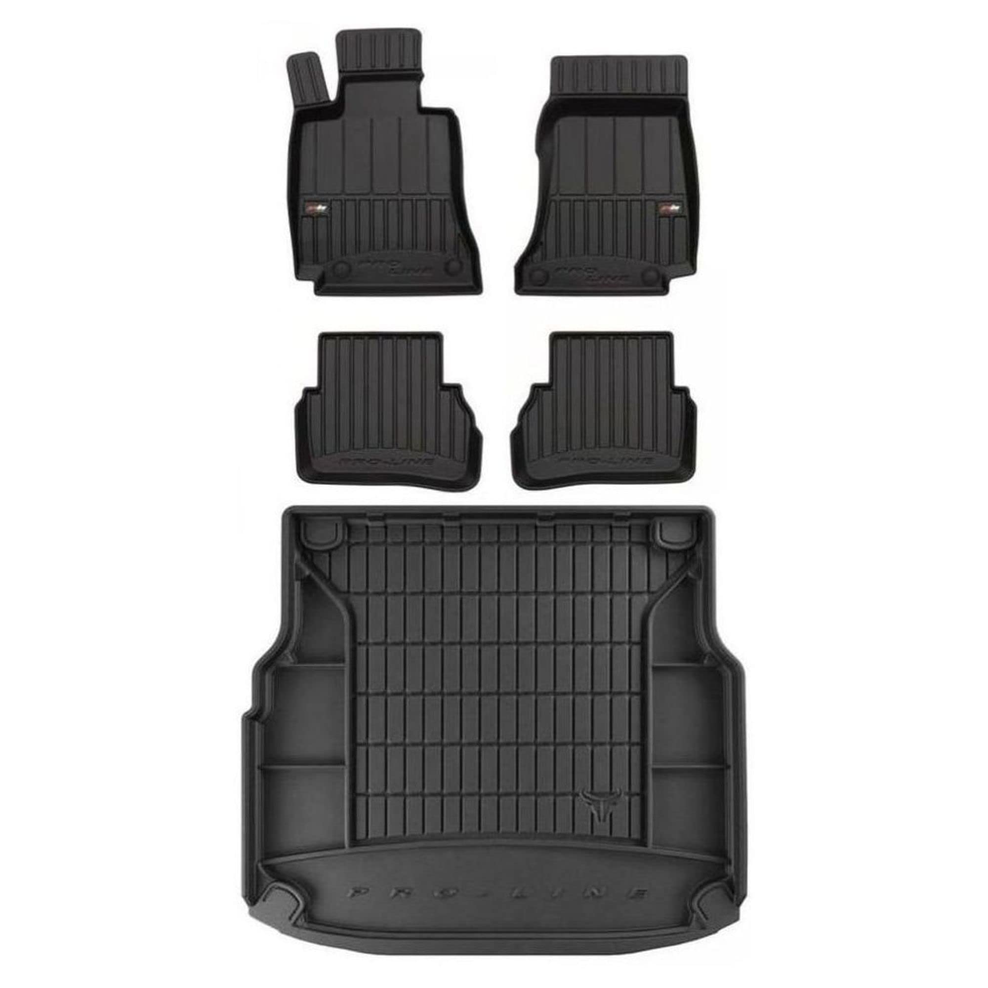 MOTOS Set di tappetini in gomma e tappetini per il bagagliaio per Mercedes-Benz C Classe W205 2014-2021 Migliorare il comfort di viaggio con tappetino antiscivolo auto 3D- tappetini per tutte le stagi