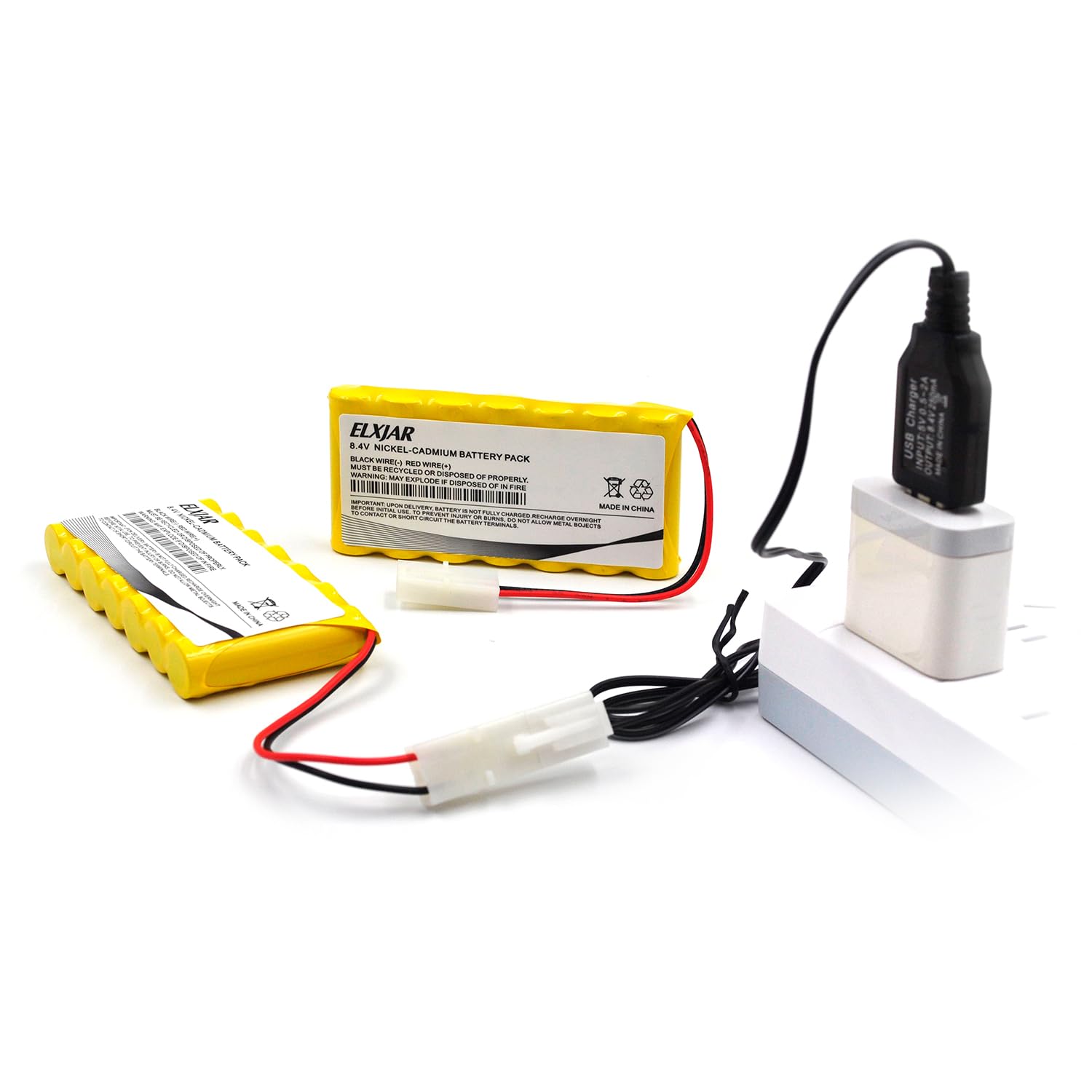 Amazon.com: (2-Pack) 8.4V 800mAh Ni-Cd Battery with Tamiya