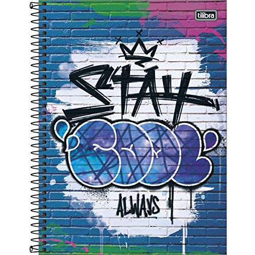Caderno Espiral Graffiti 10x1-160 Folhas - Tilibra - Branco