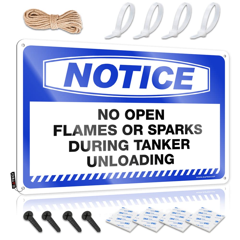 Mancave Signs And Decor Notice No Open Flames Or Sparks During Tanker Unloading Tin Sign Cheers Tin Sign Man Cave Accessories And Decor