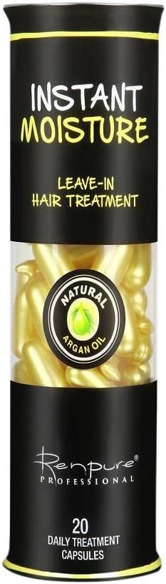 RENPUREleave in Hair Conditioning Treatments natural argan oil 20 capsules, pack of 1