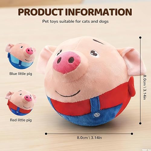 Miniatura 5 de Juguetes interactivos para perros, pelota chirriante activa para perros con sonido parlante, juguete de peluche lavable recargable (2 unidades)