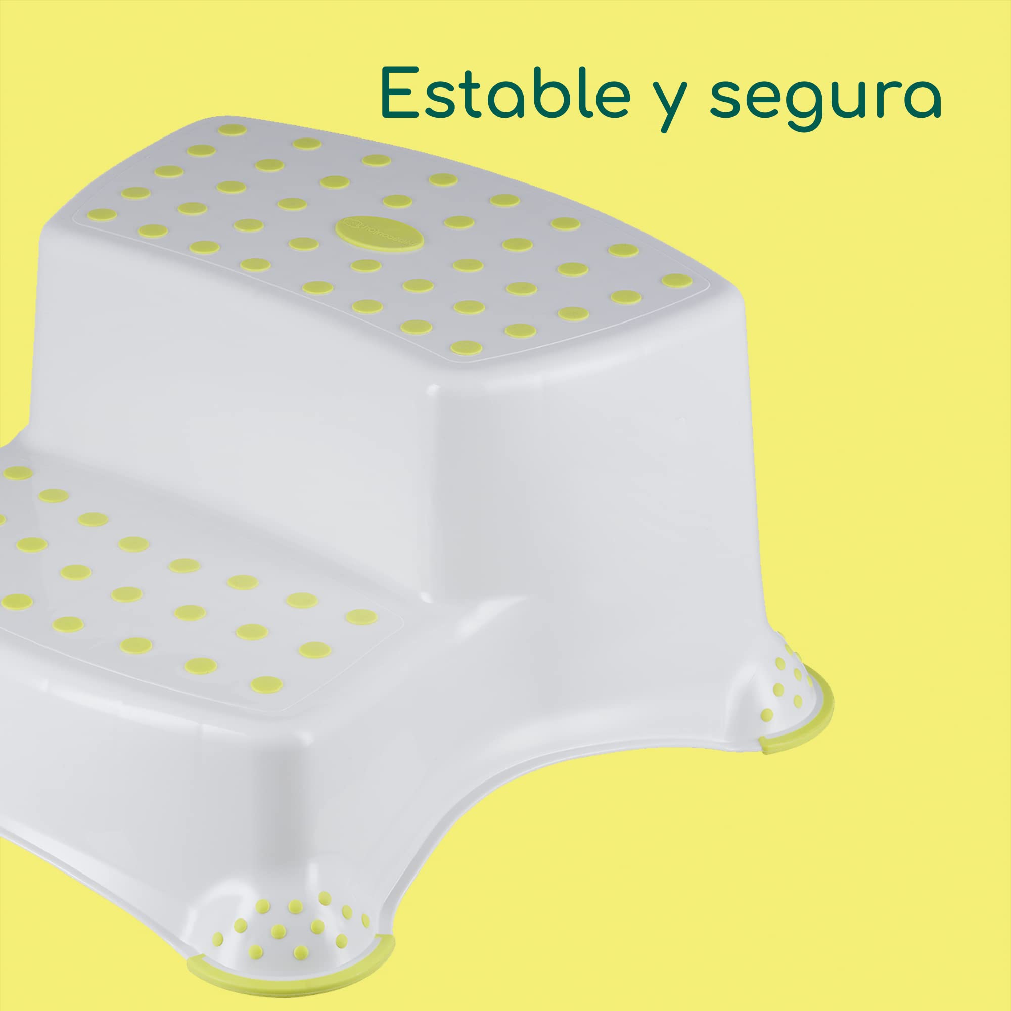 Bebeconfort Escalera de Dos peldaños, Taburete de bebé, Plataforma de baño para niños a Partir de 18 Meses, Color Blanco, Double Step Stool