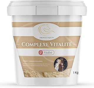 COMPLEXE VITALITÉ - Complément nutritionnel Cheval - Seau 1 kg - Saule blanc, vitamine C - Regain d'énergie - Remise en forme - Confort des articulations - Marque Française