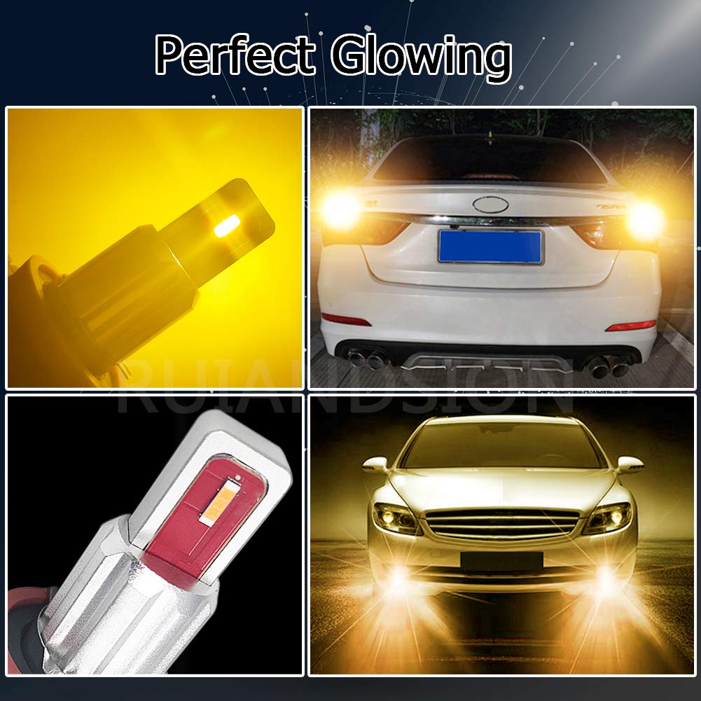 Ampoules LED Antibrouillard H1 Jaune - 12-24V, 800lm, Super Lumineuses
