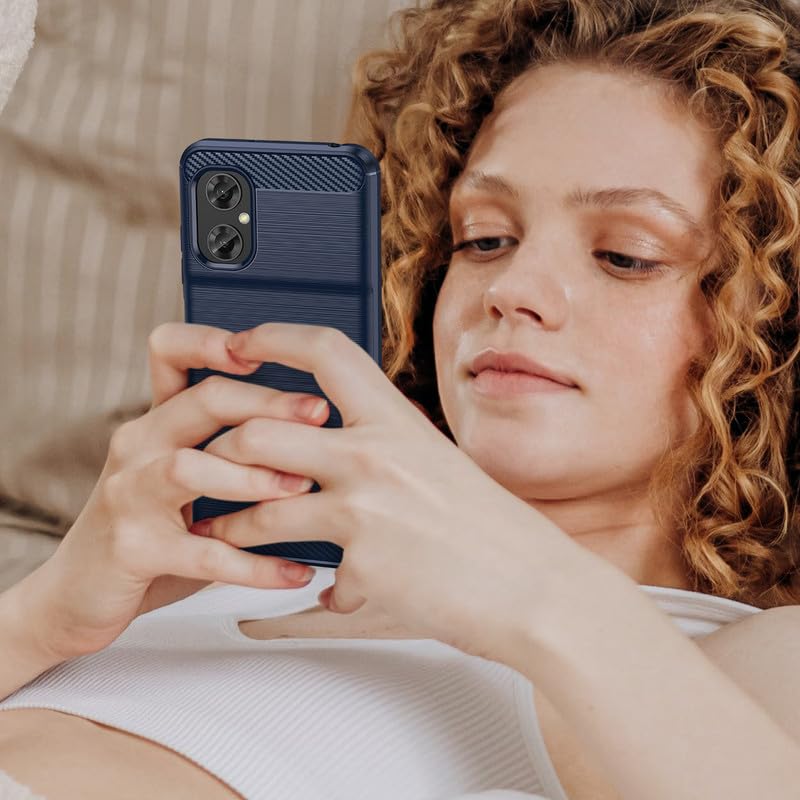Image of Hybrid Carbon Fiber Back Case for Poco M4 5G / Poco M5 4G (Blue)