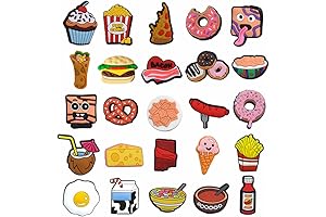 36PCS Donut Croc Charms, Perfect for Kids' Party Favors!