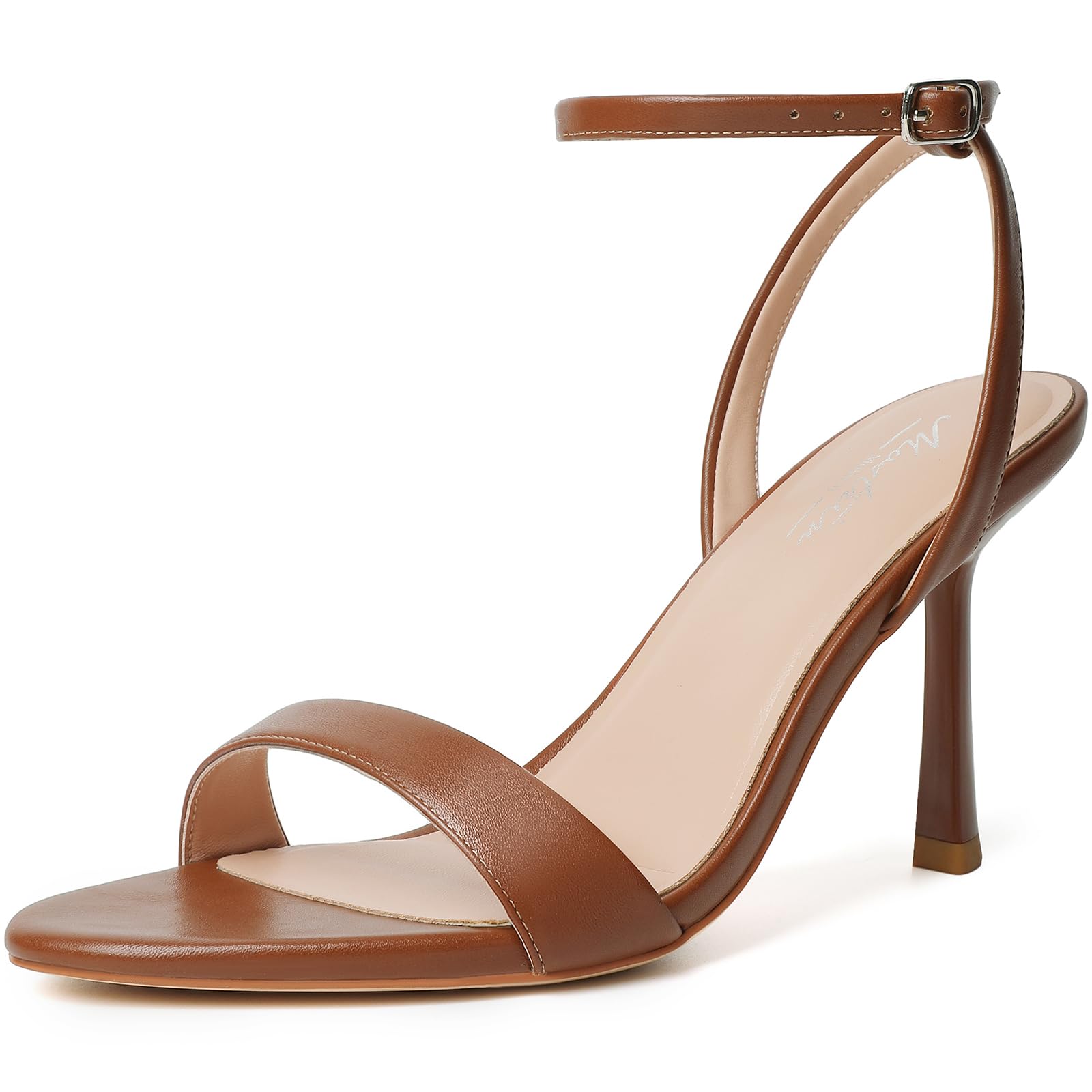 Mostrin Heels for Women Strappy Lace Up Ankle Strap Heels Pointed Open Toe Stiletto High Heeled Sandals for Prom, Party, Daily