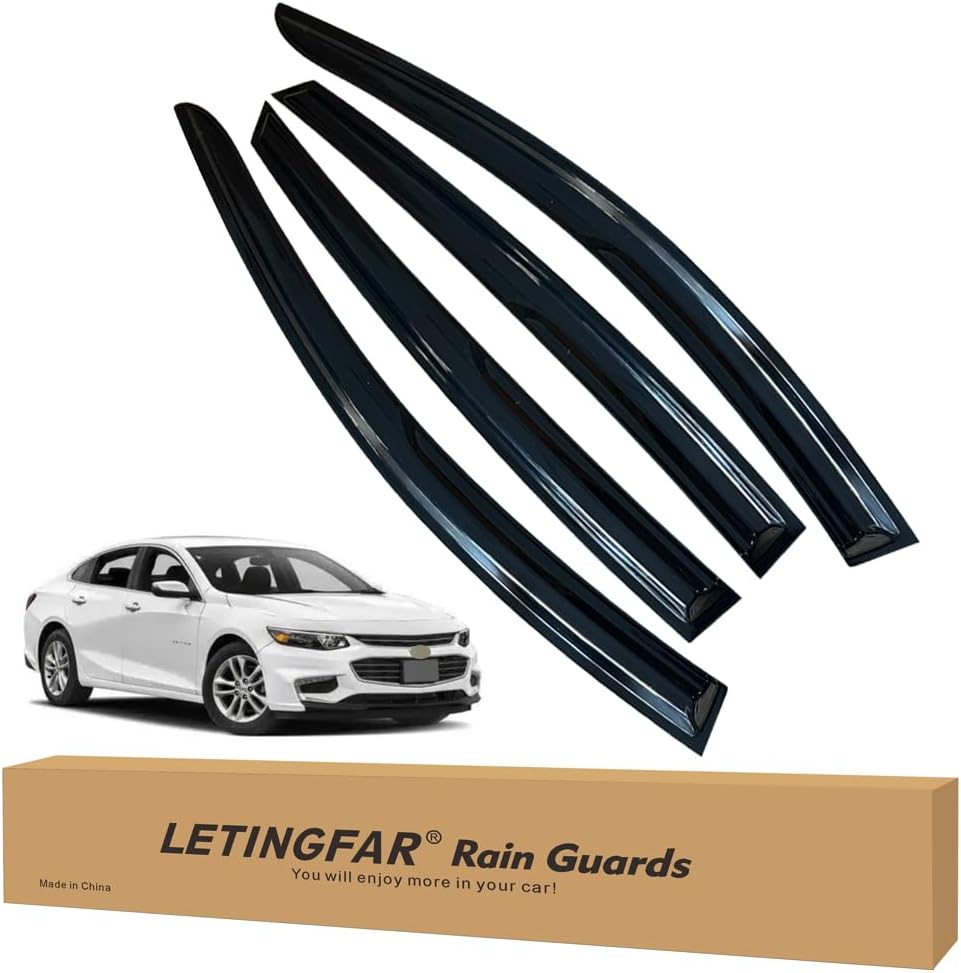 Window Visors Rain Guards for Chevy Malibu 2016 2017 2018 2019 2020 2021 2022 2023 2024 Accessories, Wind Deflectors Vent Shades for Chevy Malibu E21-for-Chevy-Malibu-16/24