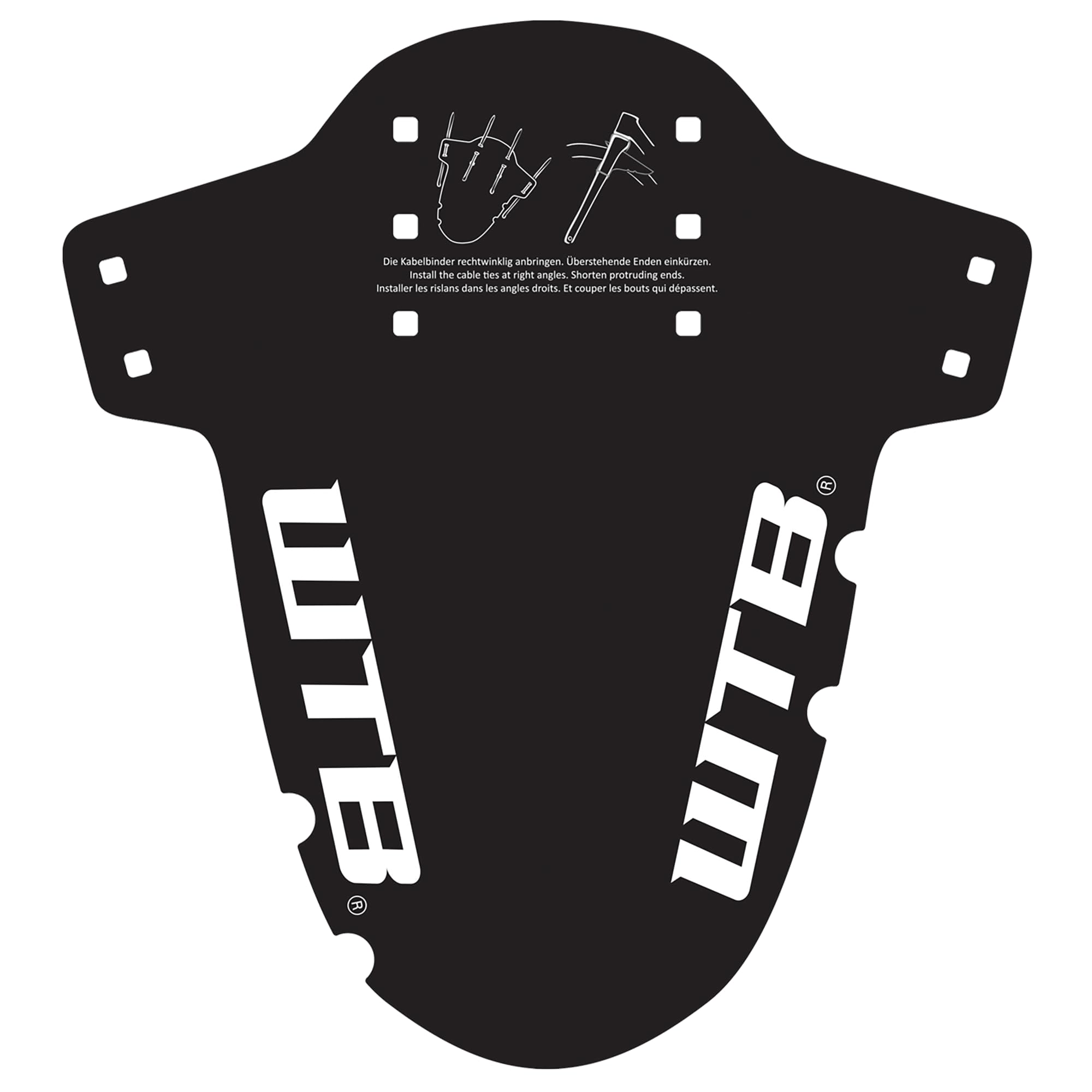 WTB Bicycle Fender (Mud Guard) Easy Install - Fork Mount - Black (Gravel/Mountain)