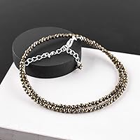 Vista 62 de Natural Moonstone Gemstones Choker Necklace, Faceted Rounds Beads, Silver Plated Jewelry, Healing Crystals, Birthday, Handamde, Minimalist, Women