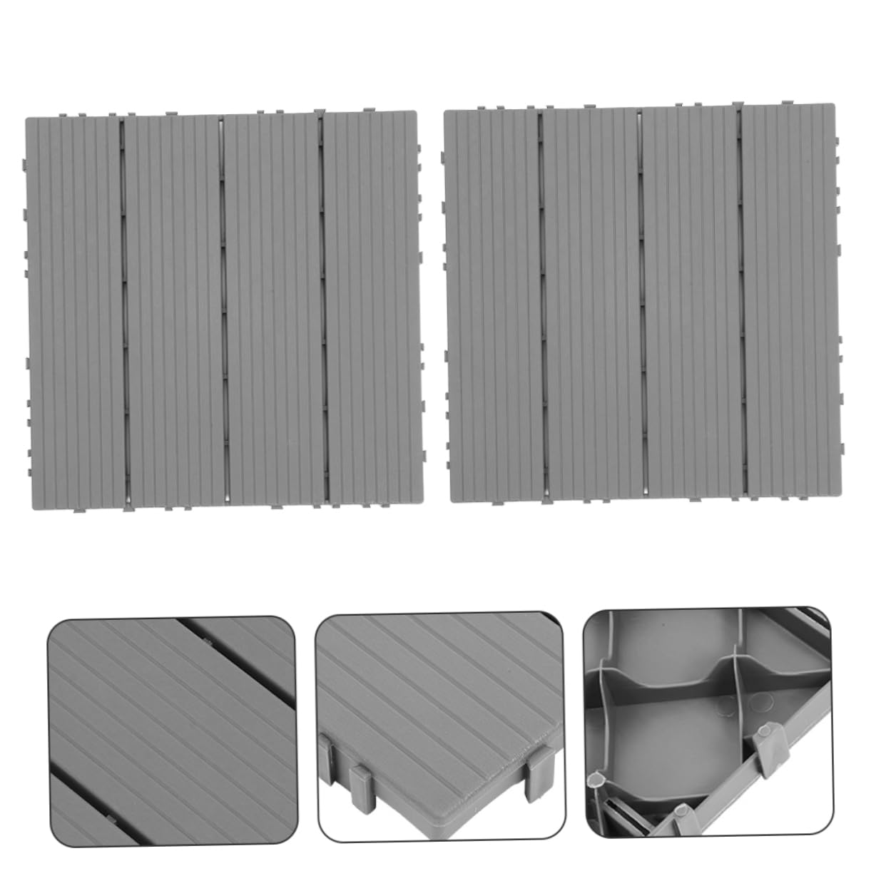 Baldosas de Exterior Entrelazadas de Imitación Madera 4 Piezas