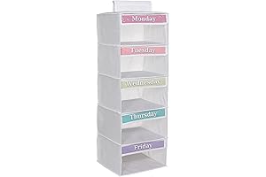 Simplify Your Wardrobe with the 5-Shelf Weekly Clothing Organizer for Kids